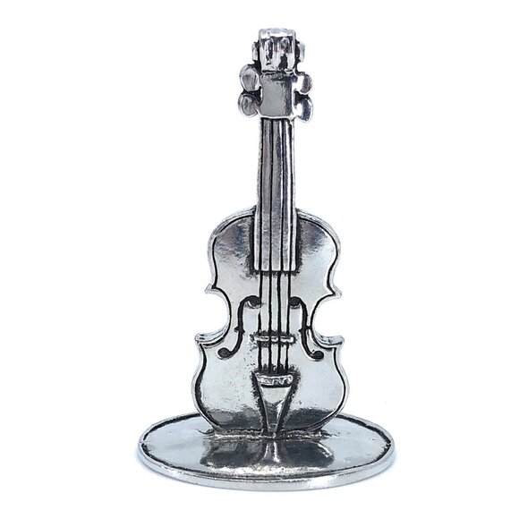 Handmade Pewter Music Note Ring Holder Marching Band Cello Piano Cleft - Picture 1 of 2